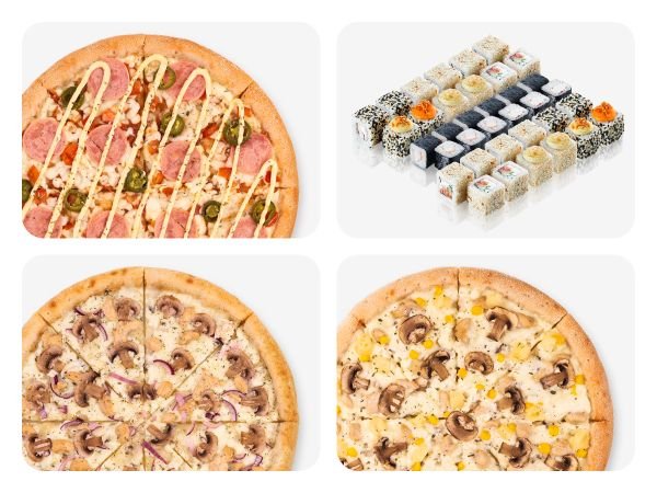 Три пиццы и сет